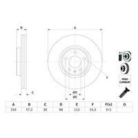 Genuine Bosch Front Brake Rotors Discs Set BD2650