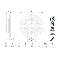 Genuine Bosch Front Brake Rotors Discs Set BD2671