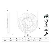 Genuine Bosch Front Brake Rotors Discs Set BD2683