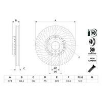 Genuine Bosch Front Brake Rotors Discs Set BD2694