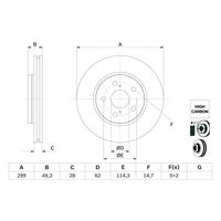 Genuine Bosch Front Brake Rotors Discs Set BD2794
