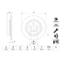 Genuine Bosch Rear Brake Rotors Discs Set BD2859