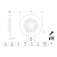 Genuine Bosch Rear Brake Rotors Discs Set BD2865