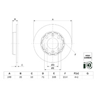 Rear Brake Rotors Set 0986479H15 -Genuine Bosch