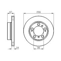 Genuine Bosch Front Brake Rotors Discs Set BD405