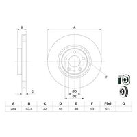 Genuine Bosch Front Brake Rotors Discs Set BD444