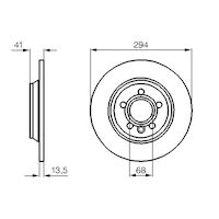 Genuine Bosch Rear Brake Rotors Discs Set BD491