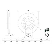 Genuine Bosch Front Brake Rotors Discs Set BD536