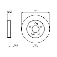 Genuine Bosch Rear Brake Rotors Discs Set BD671