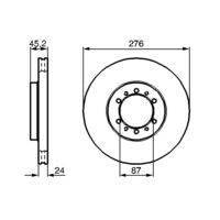 Genuine Bosch Front Brake Rotors Discs Set BD744