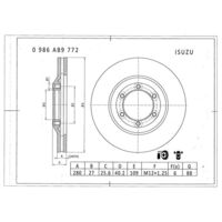 Genuine Bosch Front Brake Rotors Discs Set BD9772