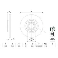 Genuine Bosch Front Brake Rotors Discs Set BD997