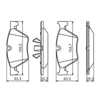 Genuine Bosch Front Brake Pads BP1027