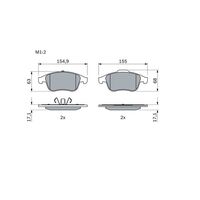 Genuine Bosch Front Brake Pads BP1324