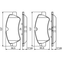 Genuine Bosch Rear ,Brake Pad Set BP1970 Equivalent To Bendix DB2329