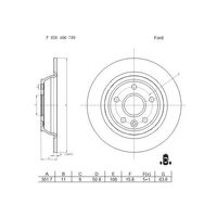 Genuine Bosch Rear Brake Rotors Discs Set CD1203