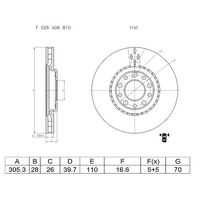 Genuine Bosch Front Brake Rotors Discs Set CD1230