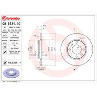 Brembo Rear Brake Rotors Set 08.5334.11