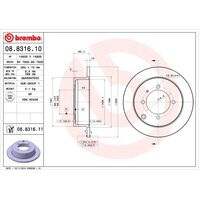 Brembo Rear Brake Rotors Set 08.8316.11