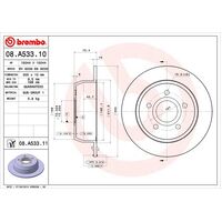 Brembo Rear Brake Rotors Set 08.A533.11