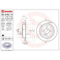 Brembo Rear Brake Rotors Set 08.9163.11