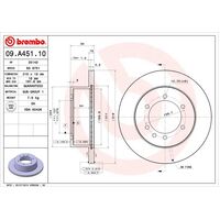 Brembo Rear Brake Rotors Set 09.A451.10