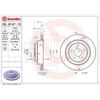 Brembo Rear Brake Rotors Set 09.9147.10