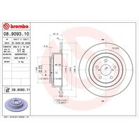 Brembo Rear Brake Rotors Set 08.9093.11