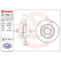 Brembo Rear Brake Rotors Set 08.7288.11