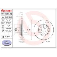 Brembo Front Brake Rotors Set 09.8601.11