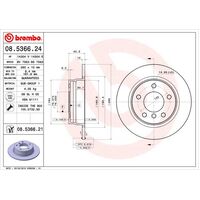 Brembo Rear Brake Rotors Set 08.5366.21