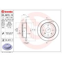 Brembo Rear Brake Rotors Set 08.A872.11