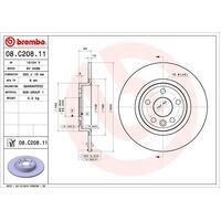 Brembo Rear Brake Rotors Set 08.C208.11