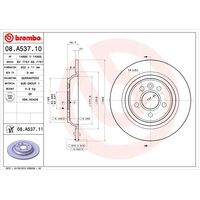 Brembo Rear Brake Rotors Set 08.A537.11