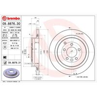 Brembo Rear Brake Rotors Set 09.8876.31