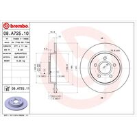 Brembo Rear Brake Rotors Set 08.A725.11