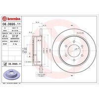 Brembo Rear Brake Rotors Set 08.D695.11