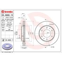 Brembo Front Brake Rotors Set 09.A868.11