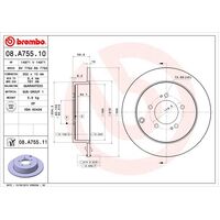 Brembo Rear Brake Rotors Set 08.A755.11
