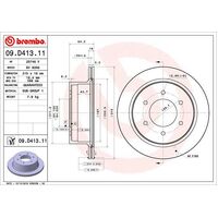 Brembo Rear Brake Rotors Set 09.D413.11
