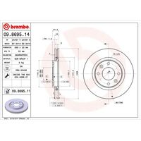 Brembo Front Brake Rotors Set 09.8695.11