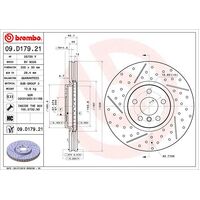 Brembo Front Brake Rotors Set 09.D179.21