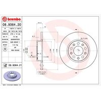 Brembo Rear Brake Rotors Set 08.9364.21
