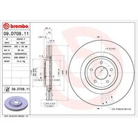 Brembo Front Brake Rotors Set 09.D708.11