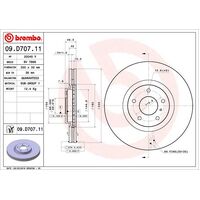Brembo Front Brake Rotors Set 09.D707.11