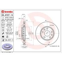 Brembo Front Brake Rotors Set 09.A727.11