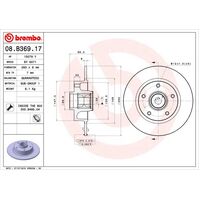 Brembo Rear Brake Rotors Set 08.B369.17