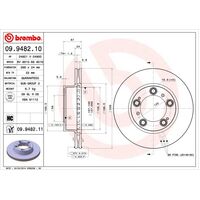 Brembo Front Brake Rotors Set 09.9482.11
