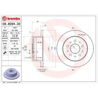 Brembo Rear Brake Rotors Set 08.8094.30