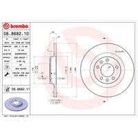 Brembo Rear Brake Rotors Set 08.8682.11